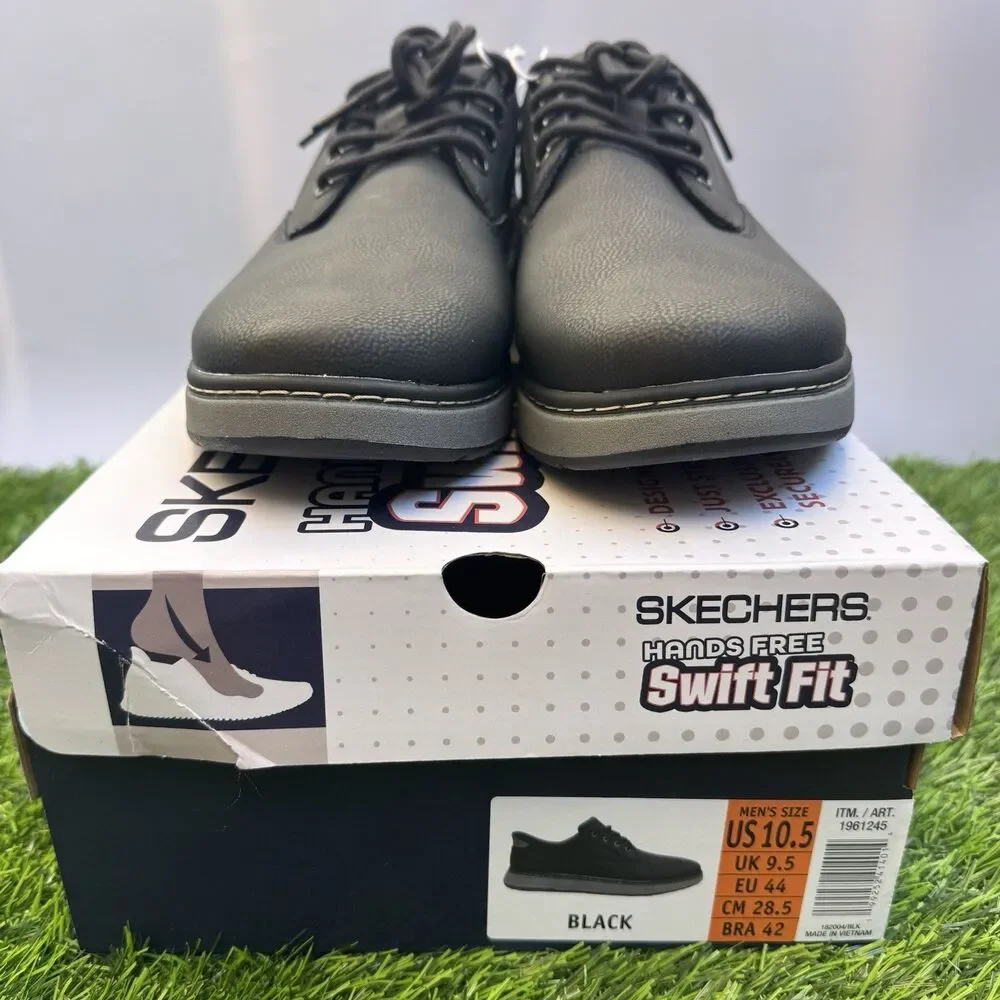 Skechers Hands Free Swift Fit Men’s 10.5 Black Waterproof Casual Sneakers New
